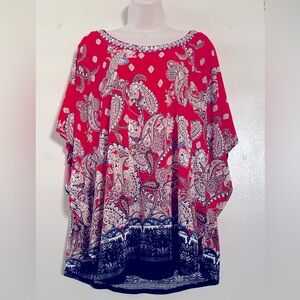 Lavish Red Paisley Blouse